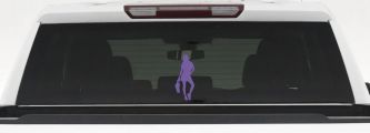 Girl Woman Shopping Decal for Car or Truck Window Vinyl Sticker (Purple)