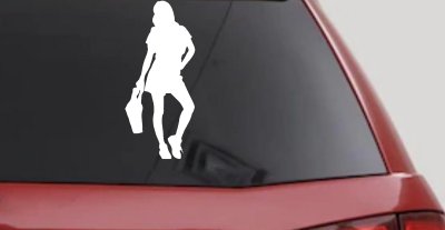 Girl Woman Shopping Decal for Car or Truck Window Vinyl Sticker