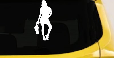 Girl Woman Shopping Decal for Car or Truck Window Vinyl Sticker