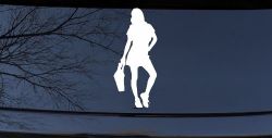 Girl Woman Shopping Car or Truck Window Decal Sticker