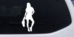 Girl Woman Shopping Car or Truck Window Decal Sticker