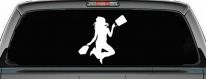 Happy Jumping Girl Woman Shopping Car or Truck Window Decal Sticker