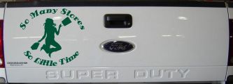So Many Stores So Little Time Shopping Mom Women Girl Car or Truck Window Decal Sticker (Dark Green)
