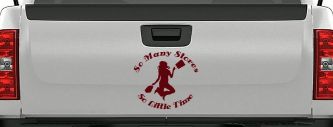 So Many Stores So Little Time Shopping Mom Women Girl Car or Truck Window Decal Sticker (Purple Red)