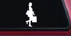 Girl Woman Shopping Car or Truck Window Decal Sticker