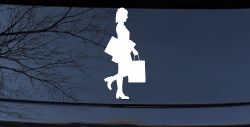 Girl Woman Shopping Car or Truck Window Decal Sticker