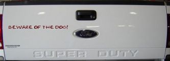Beware Of The Dog Car or Truck Window Decal Sticker (Purple Red)