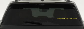 Beware Of The Dog Car or Truck Window Decal Sticker (Yellow)