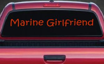 Marine Girlfriend Military Car or Truck Window Decal Sticker (Orange Red)