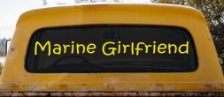 Marine Girlfriend Military Car or Truck Window Decal Sticker (Yellow)