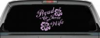Proud Air Force Wife Hibiscus Flowers Military Car or Truck Window Decal Sticker (Lilac)