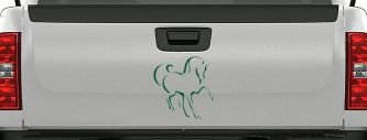 Tribal Horse Car or Truck Window Decal Sticker (Dark Green)