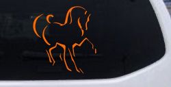 Tribal Horse Car or Truck Window Decal Sticker (Orange)
