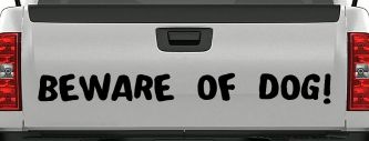 Beware Of Dog Car or Truck Window Decal Sticker (Black)