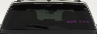 Beware Of Dog Car or Truck Window Decal Sticker (Violet)
