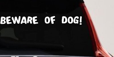 Beware Of Dog Decal for Car Truck Window Vinyl Sticker