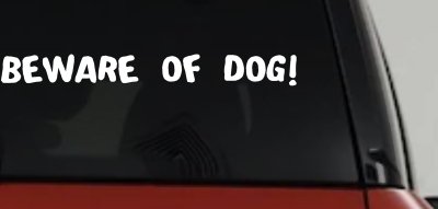 Beware Of Dog Decal for Car Truck Window Vinyl Sticker