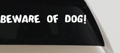 Beware Of Dog Decal for Car Truck Window Vinyl Sticker