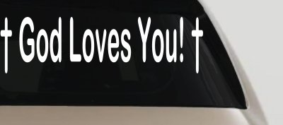 God Loves You Crosses Decal Christian Car Truck Window Sticker