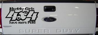 Muddy Girls 4X4 have More Fun Funny Off Road Car or Truck Window Decal Sticker (Black)