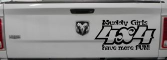 Muddy Girls 4X4 have More Fun Funny Off Road Car or Truck Window Decal Sticker (Black)