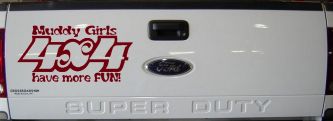 Muddy Girls 4X4 have More Fun Funny Off Road Car or Truck Window Decal Sticker (Burgundy)