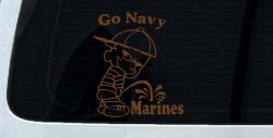 Go Navy Beat Marines Decal Funny Car Truck Window Sticker (Copper)