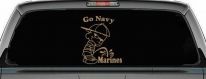 Go Navy Pee On Marines Car or Truck Window Decal Sticker (Light Brown)