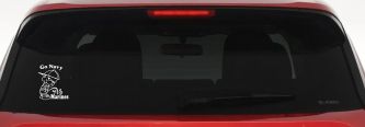 Go Navy Beat Marines Decal Funny Car Truck Window Sticker (White)