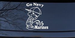 Go Navy Pee On Marines Car or Truck Window Decal Sticker