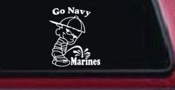Go Navy Pee On Marines Car or Truck Window Decal Sticker