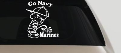 Go Navy Beat Marines Decal Funny Car Truck Window Sticker