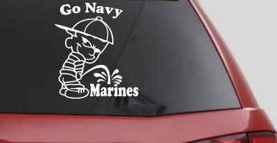 Go Navy Beat Marines Decal Funny Car Truck Window Sticker