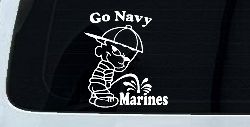 Go Navy Pee On Marines Car or Truck Window Decal Sticker