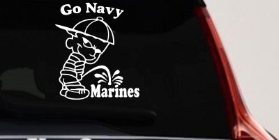 Go Navy Beat Marines Decal Funny Car Truck Window Sticker