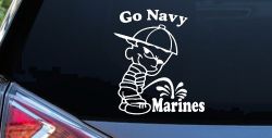 Go Navy Pee On Marines Car or Truck Window Decal Sticker