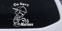 Go Navy Pee On Marines Car or Truck Window Decal Sticker