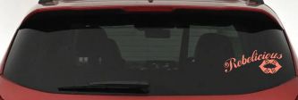 Rebelicious Dixie Lips Car or Truck Window Decal Sticker (Coral)