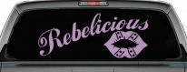 Rebelicious Dixie Lips Car Truck Window Vinyl Decal Sticker (Lilac)