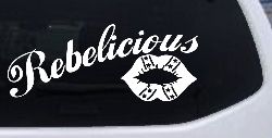 Rebelicious Dixie Lips Car or Truck Window Decal Sticker