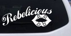 Rebelicious Dixie Lips Car or Truck Window Decal Sticker