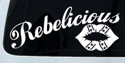 Rebelicious Dixie Lips Car or Truck Window Decal Sticker