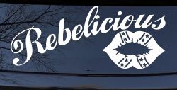 Rebelicious Dixie Lips Car or Truck Window Decal Sticker