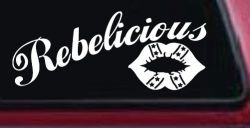 Rebelicious Dixie Lips Car or Truck Window Decal Sticker