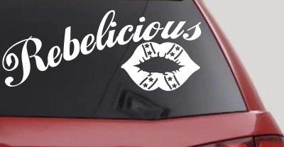 Rebelicious Dixie Lips Car Truck Window Vinyl Decal Sticker