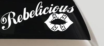 Rebelicious Dixie Lips Car Truck Window Vinyl Decal Sticker