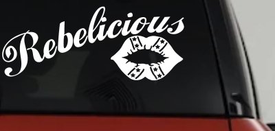 Rebelicious Dixie Lips Car Truck Window Vinyl Decal Sticker