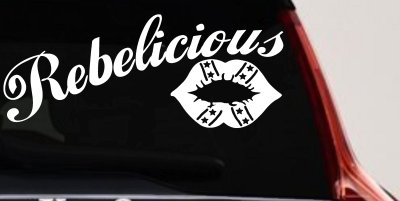 Rebelicious Dixie Lips Car Truck Window Vinyl Decal Sticker