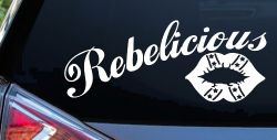 Rebelicious Dixie Lips Car or Truck Window Decal Sticker