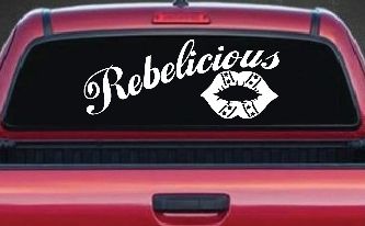 Rebelicious Dixie Lips Car or Truck Window Decal Sticker
